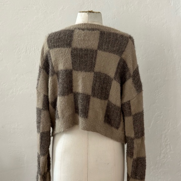 Nasty Gal Fluffy Knit Checkerboard Lounge Set - Picture 2 of 5